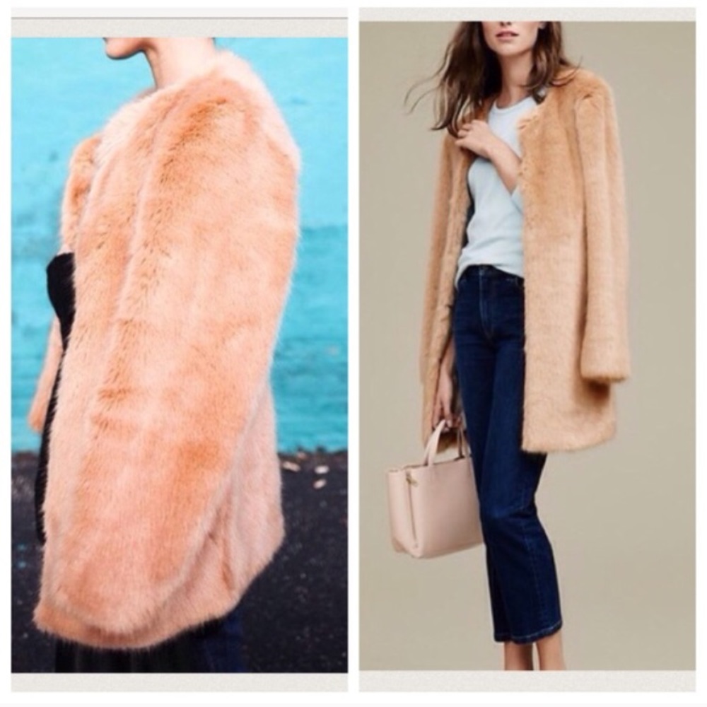 • ANN TAYLOR • HOST PICK | GORGEOUS Soft Pink Faux Fur Coat - Picture 6 of 9